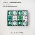 Green and white Christmas ball set with 40 matte and glitter ornaments in a box - Ansx612 (green And White) 40-pack