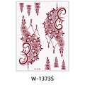 Waterproof red henna lace tattoo sticker with floral paisley patterns model W-1373S - Deep Red Intricate Paisley (W-1373S)