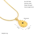 Waterdrop star pendant necklace in 18k gold plated stainless steel with black rhinestone - Black Zirconia Water Drop Pendant (ZYG1607)