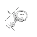 Polished silver stainless steel seamless nose ring with marquise zircon charms 8mm - Style 4 Leaf Drop (0183-4# Silver)