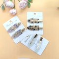 Detalle de pinzas para el cabello de acetato coloridas con patrones de leopardo y mármol - Juego de 6 piezas popular
