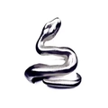 Vintage silver punk snake ring with wrap-around serpent design in gothic style - Adjustable Open / Style 13 (Silver Grey Snake)