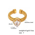 Detailed specs of the 18k gold plated stainless steel ring with pear shaped zircon - Gold Teardrop Zircon (A267)