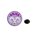 Aries zodiac enamel pin in light purple finish with a secure black butterfly clasp - Aries