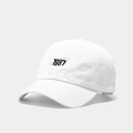 White cotton 1987 embroidery baseball cap with curved brim and soft top crown - M (56-58cm) / White