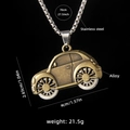 Vintage-Auto-Anhänger Halskette aus Edelstahl und Legierung mit 70cm langer Kette - Auto (Bronze)
