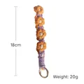 Handmade crochet daisy keychain in orange and light purple flowers with gold ring - Orange Purple & Yellow