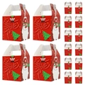 Scatole regalo di Natale europee con orso polare e albero per dolci e piccoli regali - Rosso