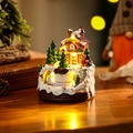Luminous Christmas resin snow house ornament with warm LED lights and candy shop detail - Christmas Tree Gingerbread House