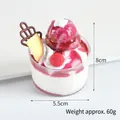 Realistic strawberry and peach dessert sundae model with cup dimensions 8cm by 5.5cm - Jam Red