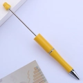 Yellow telescopic pointer pen featuring multi-section metal rod and chrome finish tip - Khaki Yellow
