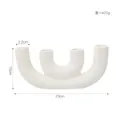 Matte white ceramic multi-head candle holder with wavy design and four candle slots - 13205-Matte White 4-Head Low / White