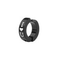 Classic black titanium steel non-piercing ear clip with I Love You engraving - Single I Love U / Black