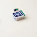 Mahjong-style acetate hair claw clip with blue and green marble texture in 45-degree view - Mahjong White Board