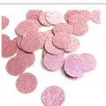 Pink glitter round confetti sprinkles for birthday party and wedding decorations - Glitter Rose Gold Round