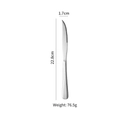 Verdicktes 304 Edelstahl Steakmesser mit Wellenschliff, Länge 22.8cm, Gewicht 76.5g - 304 Edelstahl-Steakmesser