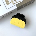 Cute bear acetate hair claw clip in black and yellow color block with cherry detail - Pumpkin 7*5.5cm