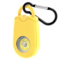 Portable emergency personal alarm with LED light in bright yellow with a black carabiner - Yellow