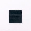 Square black velvet jewelry storage bag for rings and necklaces with a soft texture - Deep Blue Grey