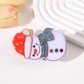 Christmas snowman hair claw clip with red star hat and green scarf for holiday styling - Red Hat Snowman 7.5cm