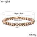 Rose gold stainless steel 6mm bead stretch bracelet with 18cm length and polished finish - 6mm Rose Gold Stainless Steel Bead Bracelet (KB161899-Z)
