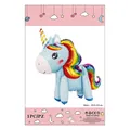Palloncino unicorno 4D azzurro con criniera arcobaleno e dimensioni di 39x57cm - Pony Blu