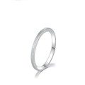 Elegant minimalist silver titanium steel ring with a frosted matte finish for women - US 5 / Sandblasted Pearl Finish / Silver