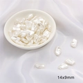 Barocke unregelmäßige weiße ABS-Perlen 14x9mm für DIY-Schmuck auf weißer Seide - Stil 08 Kleine Gedrehte Form 14x9mm Weiß 20 Stk./Packung