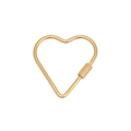 Golden heart-shaped stainless steel lobster clasp with screw lock for DIY jewelry making - Large Heart / Gold