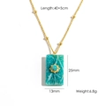 Vista dettagliata della collana con ciondolo in pietra quadrata, misure 25mm x 13mm - Amazonite (YTN2411200-AS)