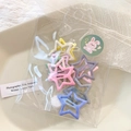 Set of colorful Y2K macaron star hair clips in matte finish for girls and children - 10pcs Candy Color Star Clips
