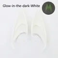 Luminous white elf ears for Halloween cosplay showing a bright green glow in the dark - Long Style (Luminous) / White