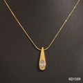 Goldene Halskette aus 316 Edelstahl mit Wassertropfen-Anhänger und Kristallstein KD1509 - Wassertropfen Halskette (KD1509) / Gold