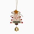 Felt Christmas tree ornament in white and red with gold bell and Merry Christmas label - White Christmas Tree (With Sound)
