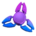 Blue-purple gradient metal fidget spinner with unique crab-claw three-blade design - Gradient Dazzling Trident