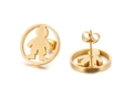 Bohemian gold round stud earrings with a boy silhouette design for women - Gold Hollow Figure Silhouette (KE83168-KC)