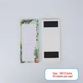 Magnetic list notepad with 50 sheets and floral welwitschia cover, 90x213mm size - Welwitschia