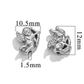 Silver angel charm bead in stainless steel for DIY jewelry making, size 10.5mm by 12mm - Cupid / Steel