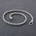 Silver Byzantine chain necklace for men featuring realistic double snake head carvings - 45cm / Steel
