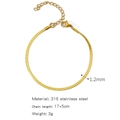 Golden 18K plated stainless steel snake chain bracelet with lobster clasp and extension - Flat Snake Chain (ZHSLG38)