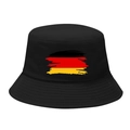 Stylish black bucket hat featuring a vintage German flag print for sun protection - M / 7# Paintbrush Flag - Black
