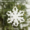 Ornamento fiocco di neve bianco glitter 11,5cm stella decorazione albero di Natale - Fiocco di neve 11.5cm / Bianco (Tipo D)