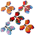 Set di 5 farfalle magiche volanti colorate con motivi unici su uno sfondo bianco pulito - Confezione da 10 Farfalle (Stile 2017)