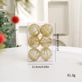 6er-Set goldene glitzernde Weihnachtskugeln in transparenter Geschenkverpackung - 6cm/6Stk