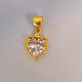 Macro shot of gold-plated heart pendant with centered zircon and halo crystal settings - Pendant Only / Love at First Sight Pendant