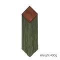Bohemian wall tapestry with a dark walnut diamond wood block and long green tassels - 30*88cm (400g) / Green