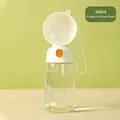 Portable 565ml orange pet water bottle with lanyard for dogs outdoor walking - 565ml Water Only / White