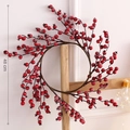 Christmas wreath with red berries and faux snow decor, 48cm diameter variant for door hanging - 48cm / Pomegranate Berry Wreath