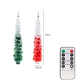 Remote controlled 25cm Christmas tree LED candles in green and red gradient finishes - Gradient Red Green Candle 2PCS Remote