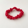 Elastic red satin scrunchie with a glossy texture and high-stretch hair band design - Burgundy